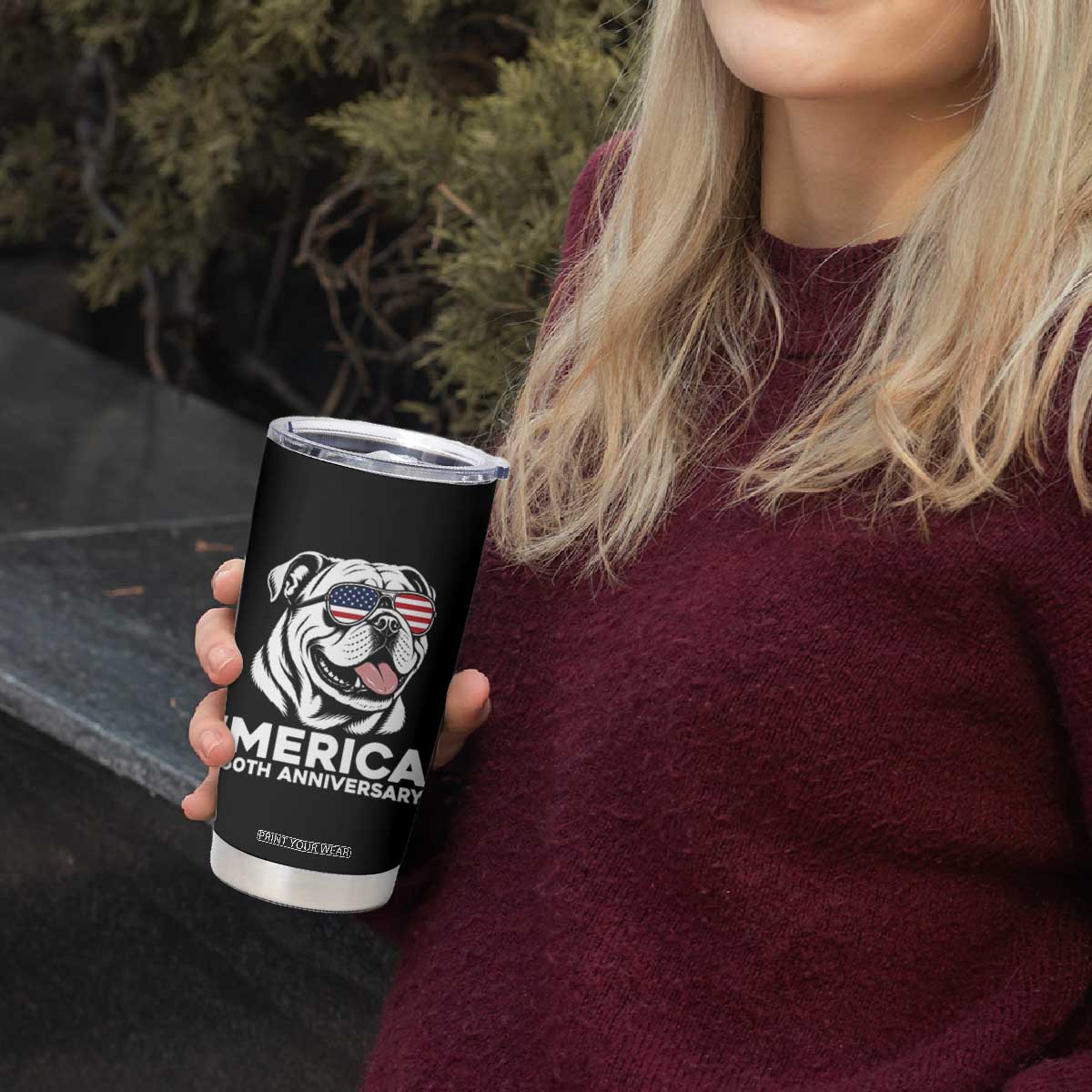 Merica English Bulldog Lover Tumbler Cup 250th Anniversary Gift TS12 Print Your Wear