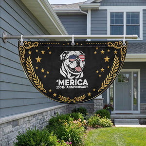 Merica English Bulldog Lover Patriotic Fan Flag 250th Anniversary Gift