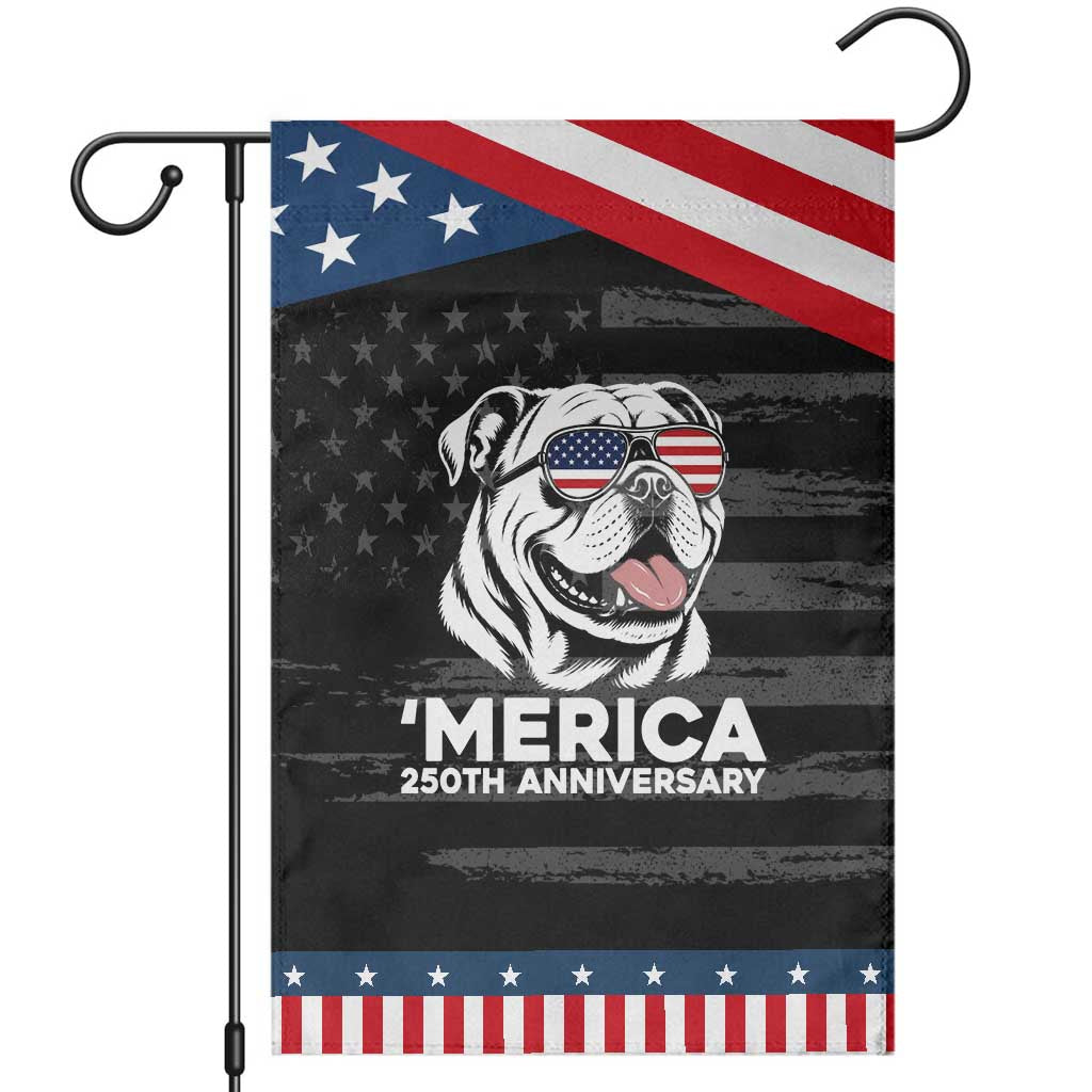 Merica English Bulldog Lover Patriotic Garden Flag 250th Anniversary Gift TS12 Distressed Black Blue Print Your Wear