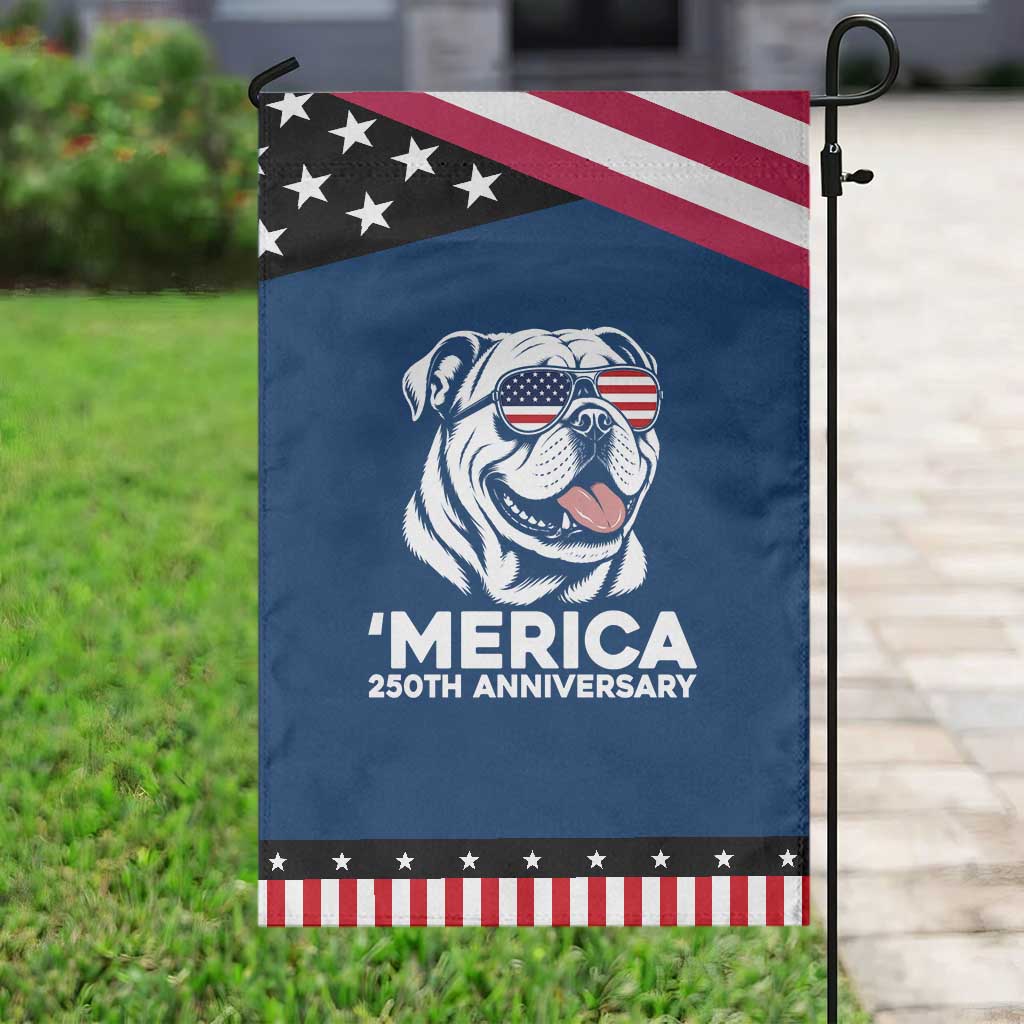 Merica English Bulldog Lover Patriotic Garden Flag 250th Anniversary Gift TS12 Classic Blue Black Print Your Wear