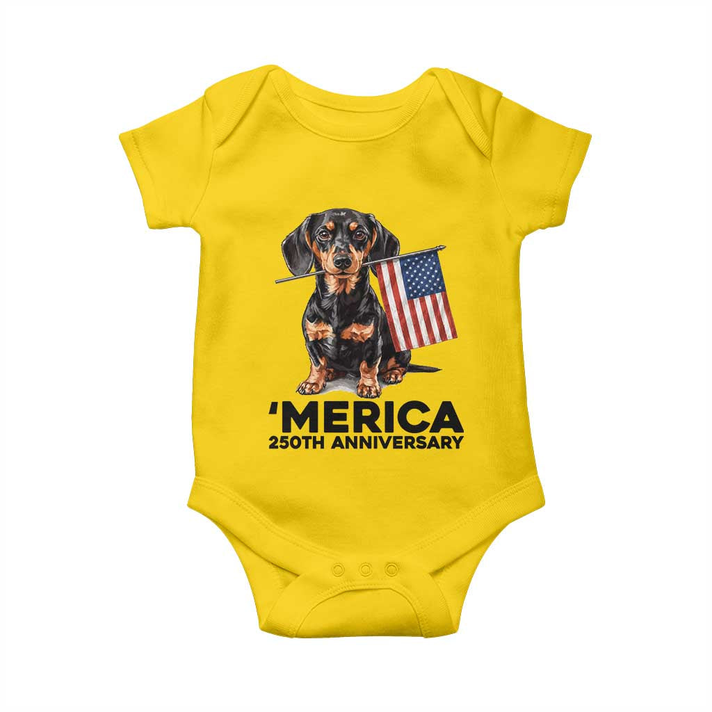 Merica Dachshund Lover Baby Onesie 250th Anniversary Gift TS12 Daisy Print Your Wear