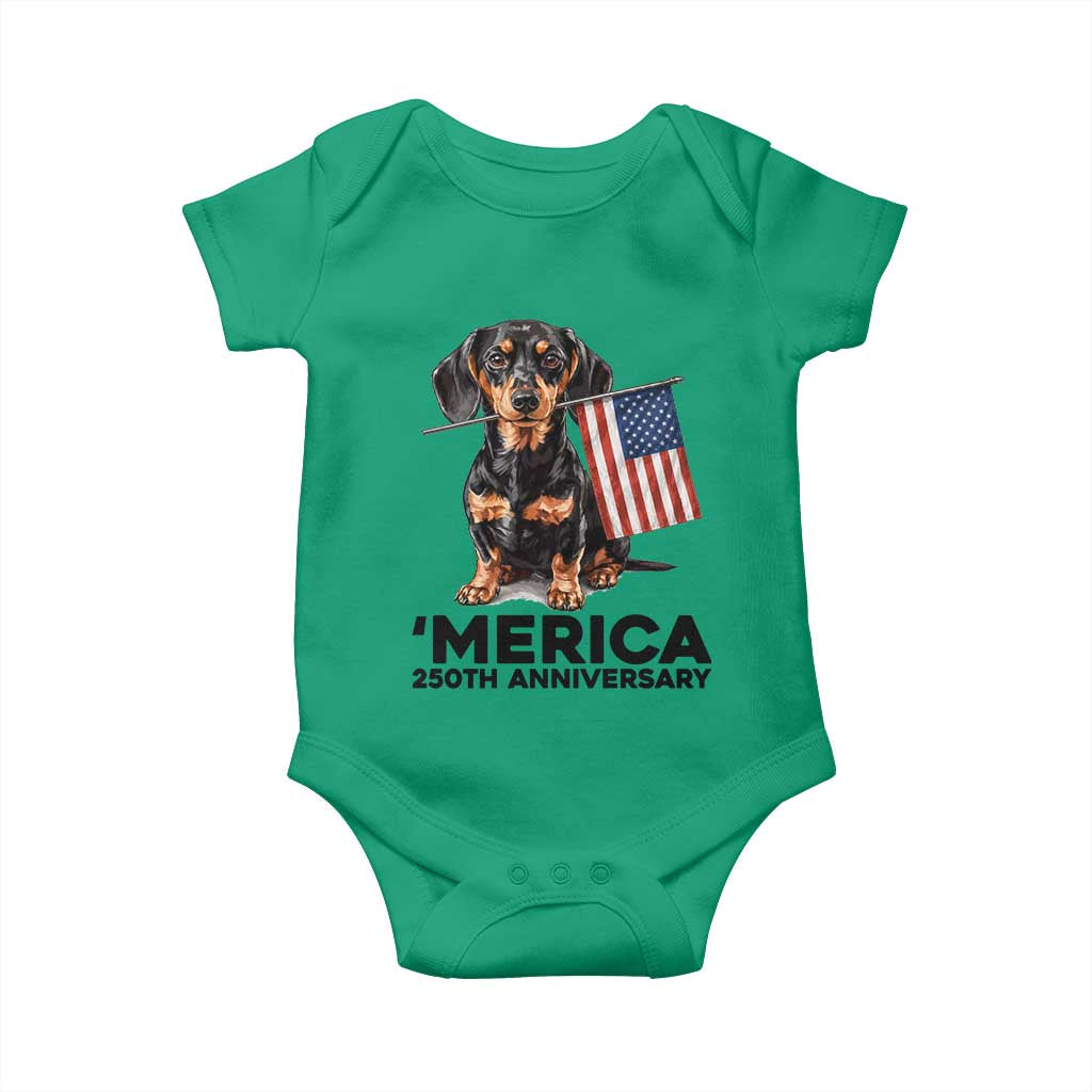 Merica Dachshund Lover Baby Onesie 250th Anniversary Gift TS12 Irish Green Print Your Wear