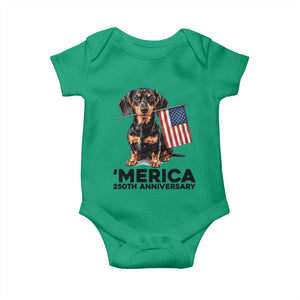 Merica Dachshund Lover Baby Onesie 250th Anniversary Gift TS12 Irish Green Print Your Wear