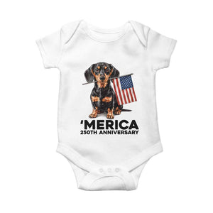 Merica Dachshund Lover Baby Onesie 250th Anniversary Gift TS12 White Print Your Wear