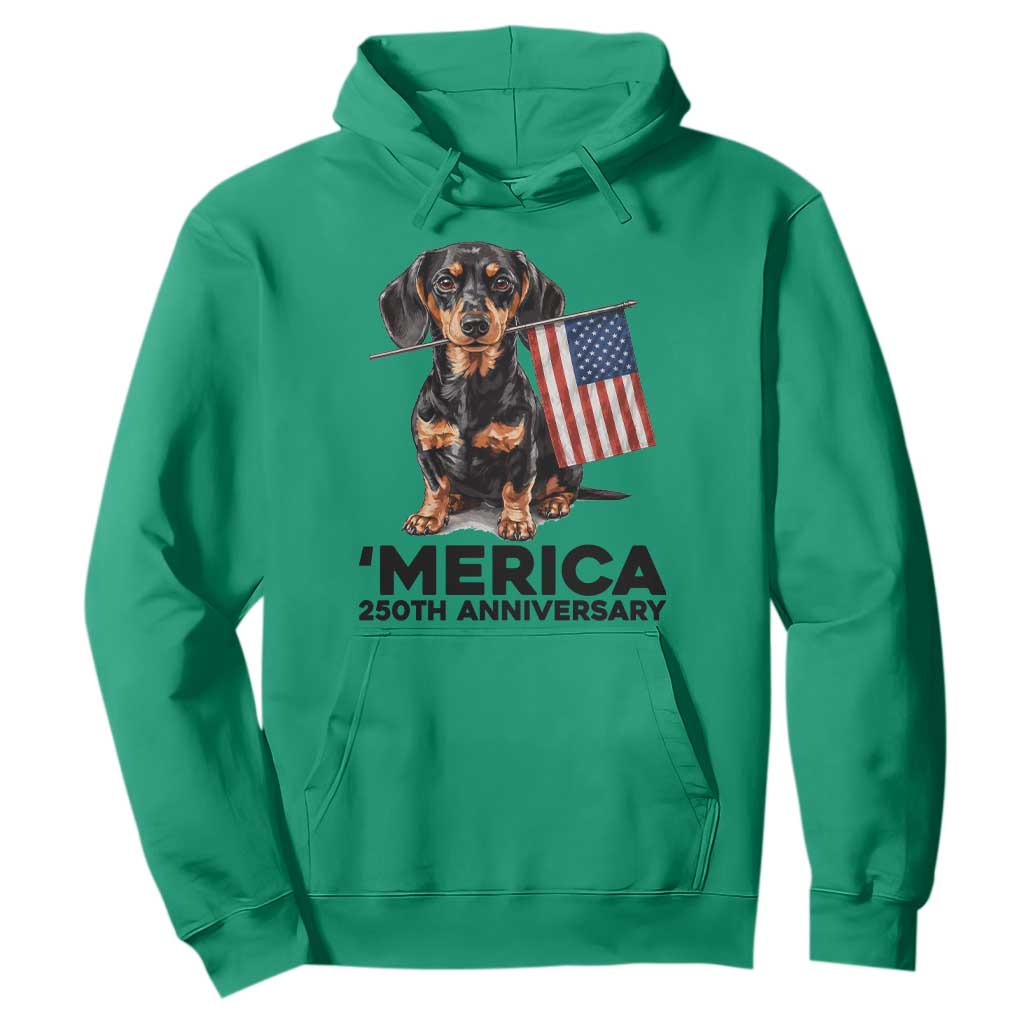 Merica Dachshund Lover Hoodie 250th Anniversary Gift TS12 Irish Green Print Your Wear