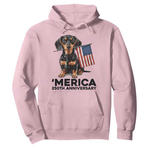 Merica Dachshund Lover Hoodie 250th Anniversary Gift TS12 Light Pink Print Your Wear