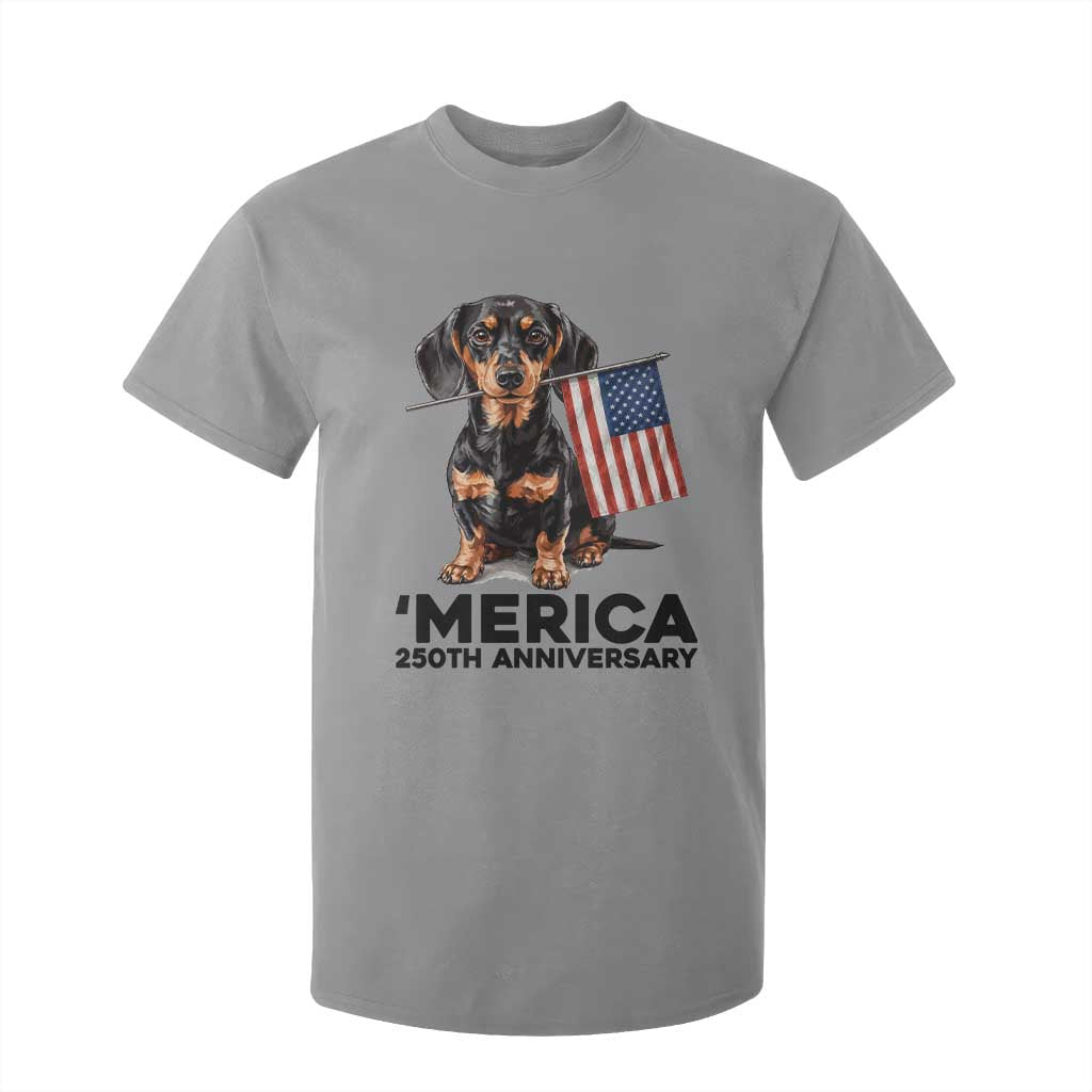 Merica Dachshund Lover T Shirt For Kid 250th Anniversary Gift TS12 Sport Gray Print Your Wear