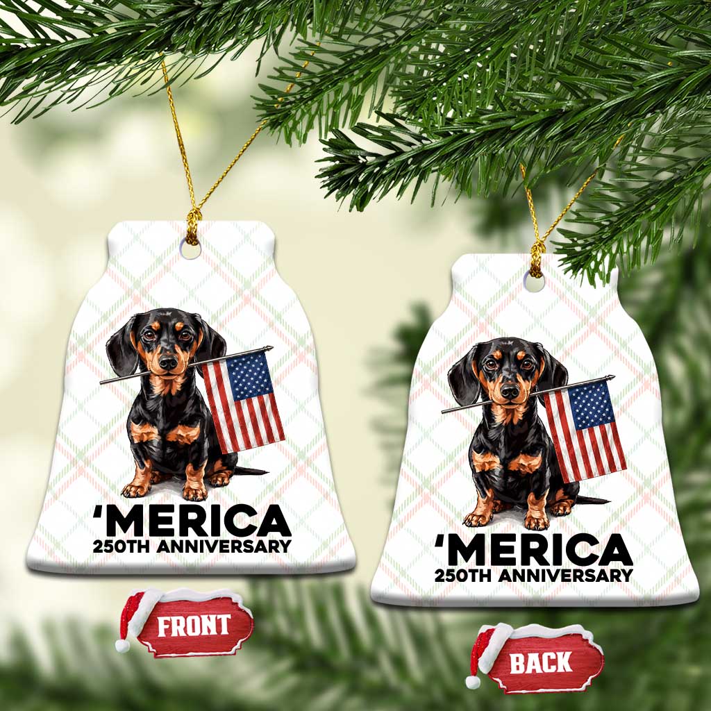 Merica Dachshund Lover Ceramic Ornament 250th Anniversary Gift TS12 Print Your Wear