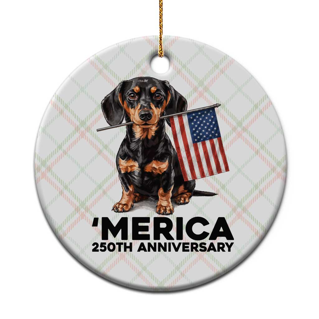 Merica Dachshund Lover Ceramic Ornament 250th Anniversary Gift TS12 1pc Christmas Plaid Print Your Wear