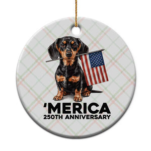 Merica Dachshund Lover Ceramic Ornament 250th Anniversary Gift TS12 1pc Christmas Plaid Print Your Wear