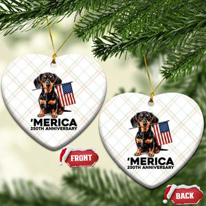 Merica Dachshund Lover Ceramic Ornament 250th Anniversary Gift TS12 Print Your Wear