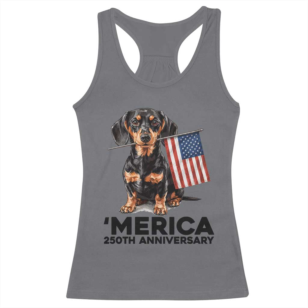 Merica Dachshund Lover Racerback Tank Top 250th Anniversary Gift TS12 Charcoal Print Your Wear