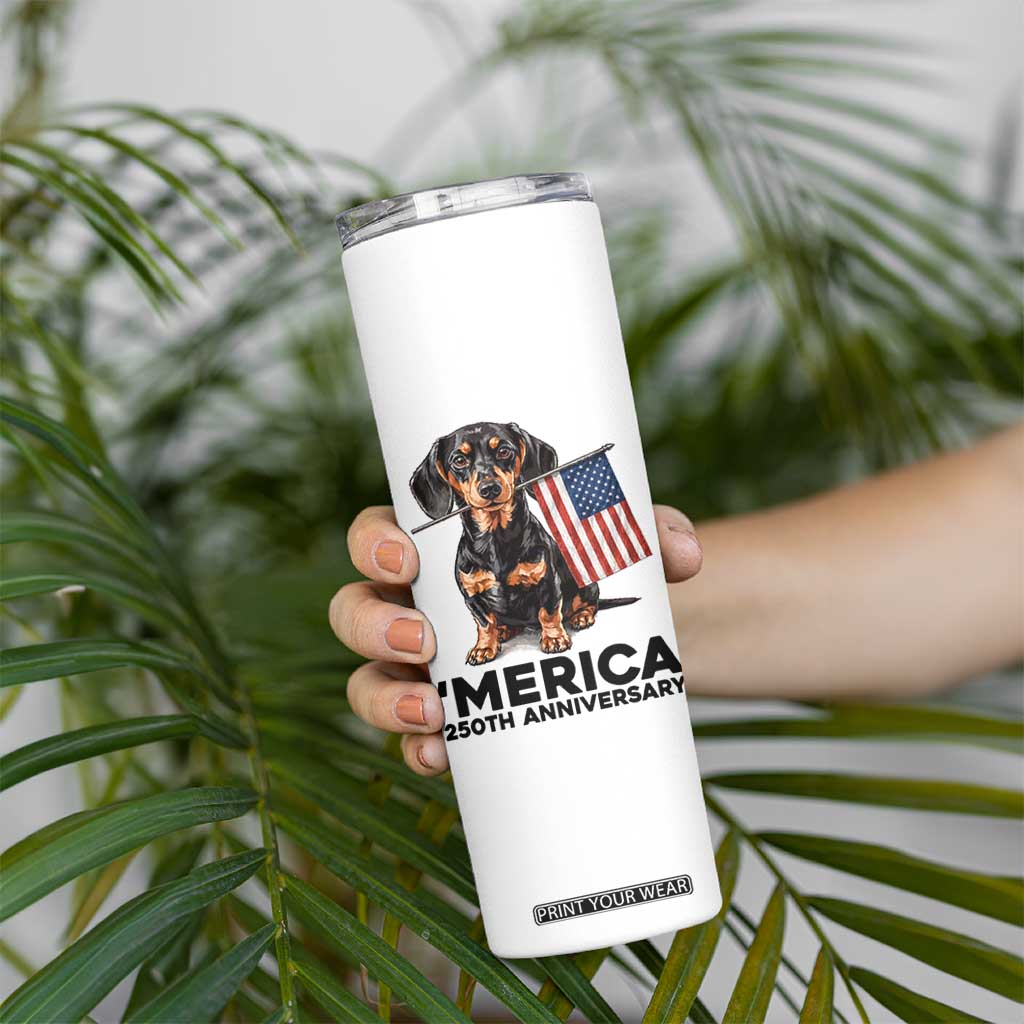 Merica Dachshund Lover Skinny Tumbler 250th Anniversary Gift TS12 Print Your Wear
