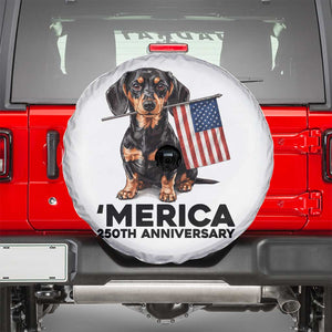 Merica Dachshund Lover Spare Tire Cover 250th Anniversary Gift TS12 White Print Your Wear