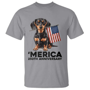 Merica Dachshund Lover T Shirt 250th Anniversary Gift TS12 Sport Gray Print Your Wear