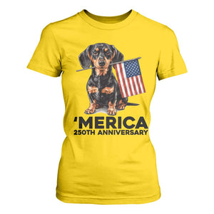 Merica Dachshund Lover T Shirt For Women 250th Anniversary Gift TS12 Daisy Print Your Wear