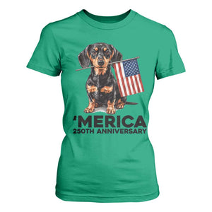 Merica Dachshund Lover T Shirt For Women 250th Anniversary Gift TS12 Irish Green Print Your Wear
