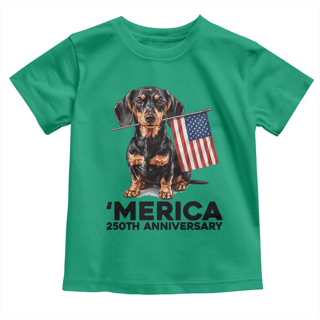 Merica Dachshund Lover Toddler T Shirt 250th Anniversary Gift TS12 Irish Green Print Your Wear