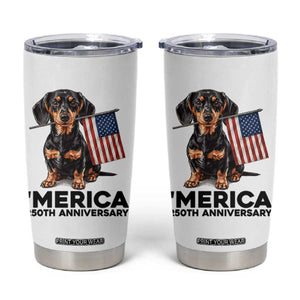 Merica Dachshund Lover Tumbler Cup 250th Anniversary Gift TS12 White Print Your Wear