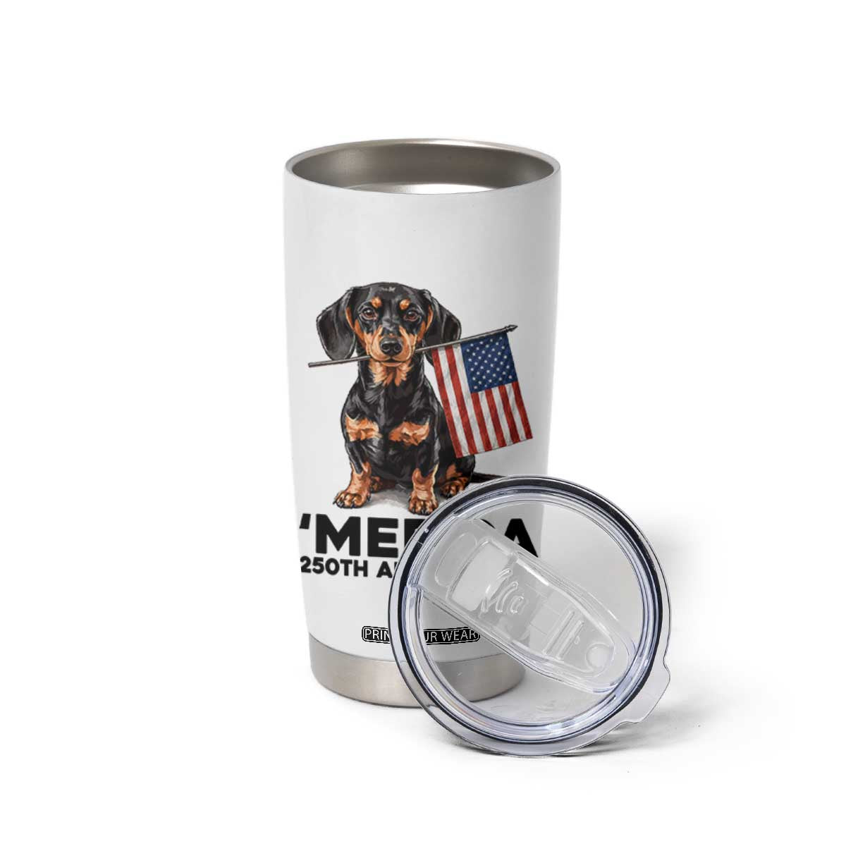 Merica Dachshund Lover Tumbler Cup 250th Anniversary Gift TS12 Print Your Wear