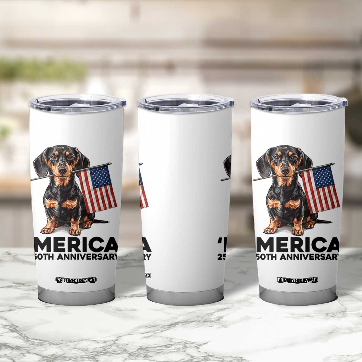 Merica Dachshund Lover Tumbler Cup 250th Anniversary Gift TS12 Print Your Wear