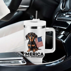 Merica Dachshund Lover Tumbler With Handle 250th Anniversary Gift TS12 Print Your Wear