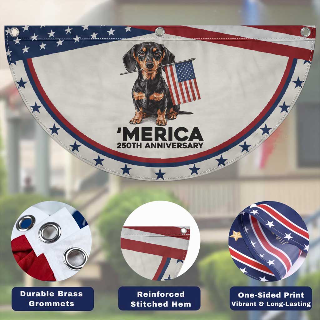 Merica Dachshund Lover Patriotic Fan Flag 250th Anniversary Gift