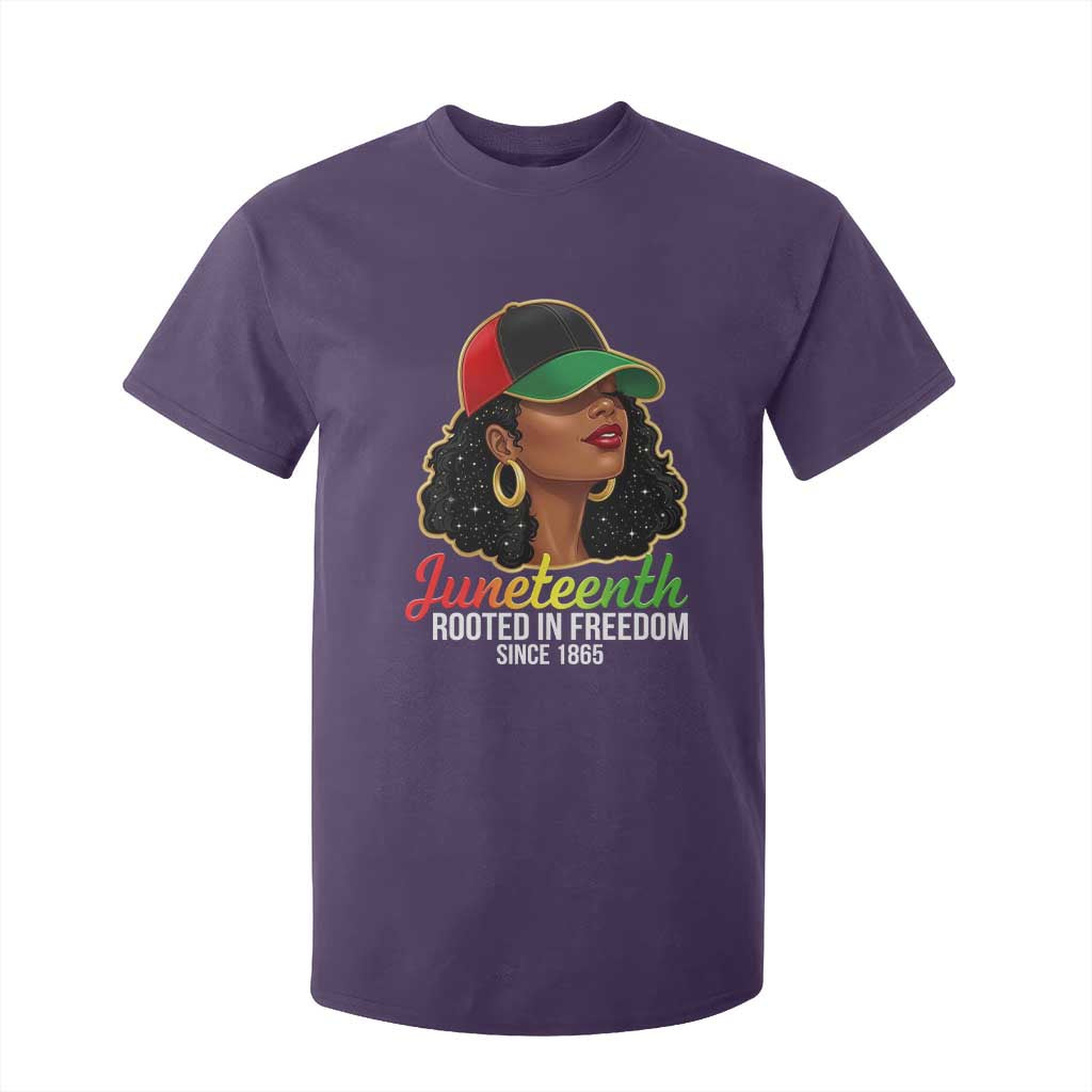 Black Woman Juneteenth Graphic T Shirt For Kid Rooted In Freedom Since 1865 TS12 Purple Print Your Wear