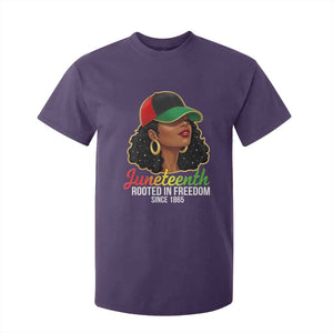 Black Woman Juneteenth Graphic T Shirt For Kid Rooted In Freedom Since 1865 TS12 Purple Print Your Wear