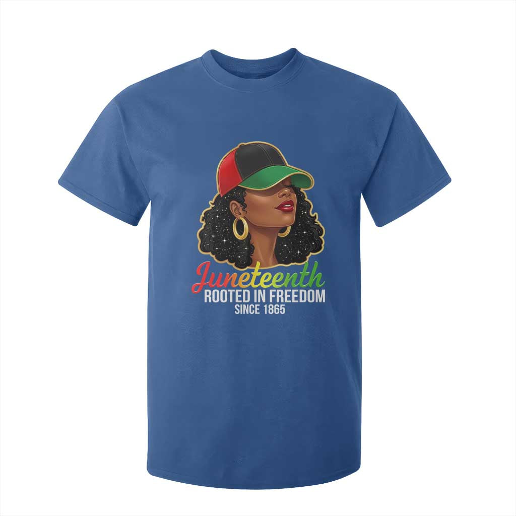 Black Woman Juneteenth Graphic T Shirt For Kid Rooted In Freedom Since 1865 TS12 Royal Blue Print Your Wear