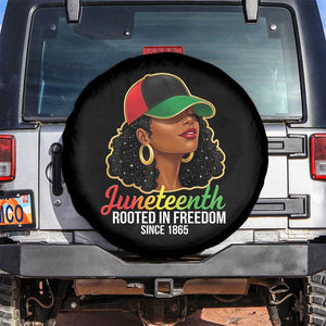 Black Woman Juneteenth Graphic Spare Tire Cover Rooted In Freedom Since 1865 TS12 No hole Black Print Your Wear