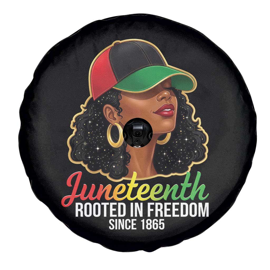Black Woman Juneteenth Graphic Spare Tire Cover Rooted In Freedom Since 1865 TS12 Print Your Wear