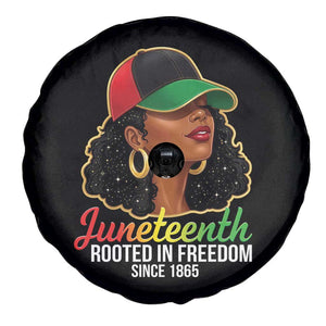 Black Woman Juneteenth Graphic Spare Tire Cover Rooted In Freedom Since 1865 TS12 Print Your Wear
