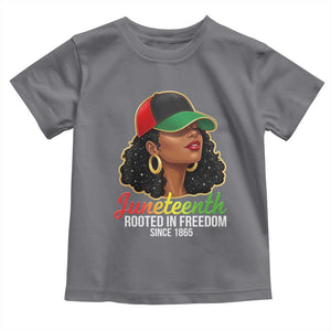 Black Woman Juneteenth Graphic Toddler T Shirt Rooted In Freedom Since 1865