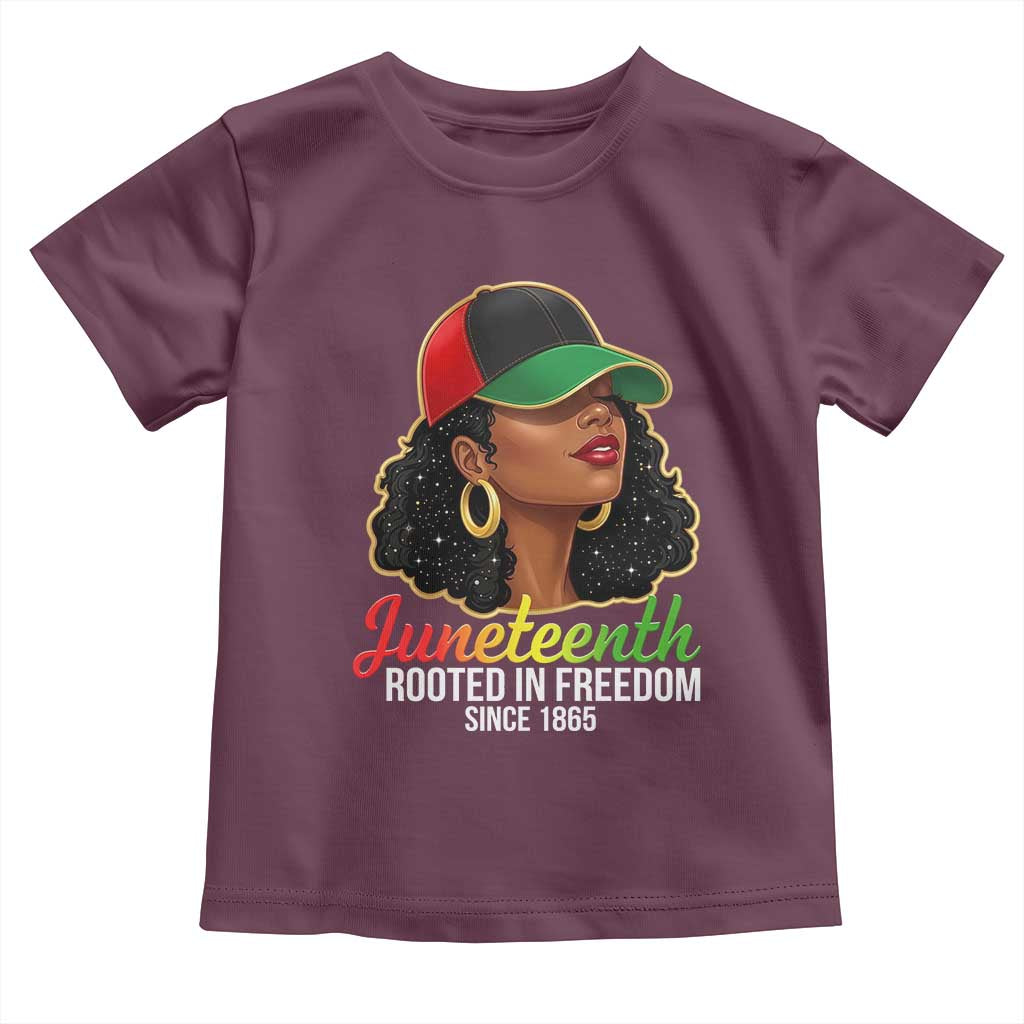 Black Woman Juneteenth Graphic Toddler T Shirt Rooted In Freedom Since 1865