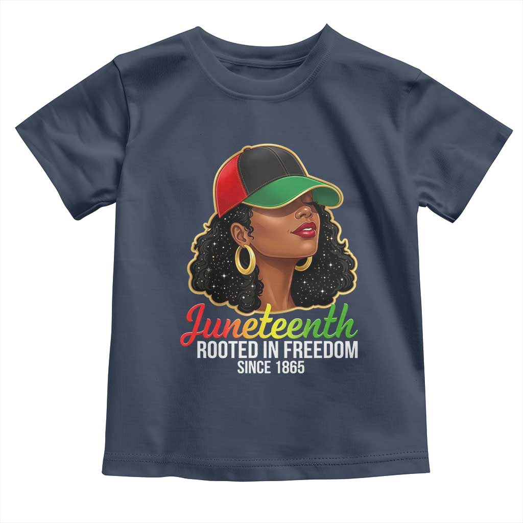 Black Woman Juneteenth Graphic Toddler T Shirt Rooted In Freedom Since 1865