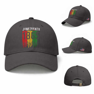 Juneteenth Freedom Pride Baseball Cap African American Heritage Graphic TS12 Baseball Cap Universal Fit Dark Gray Print Your Wear