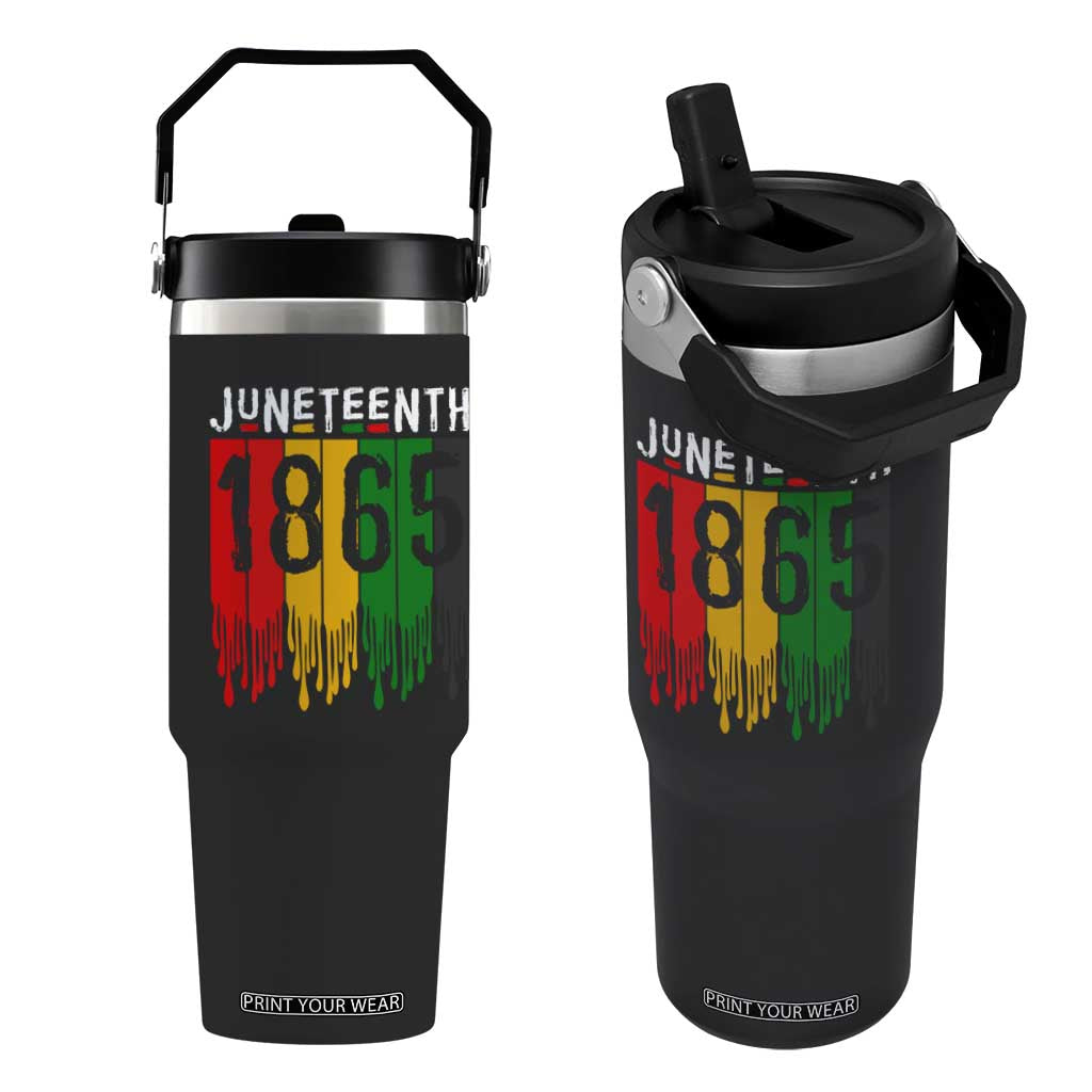 Juneteenth Freedom Pride Flip Straw Tumbler African American Heritage Graphic TS12 One Size: 30 oz Black Print Your Wear