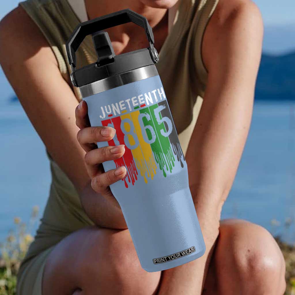 Juneteenth Freedom Pride Flip Straw Tumbler African American Heritage Graphic TS12 One Size: 30 oz Light Blue Print Your Wear