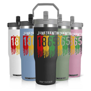 Juneteenth Freedom Pride Flip Straw Tumbler African American Heritage Graphic TS12 Print Your Wear