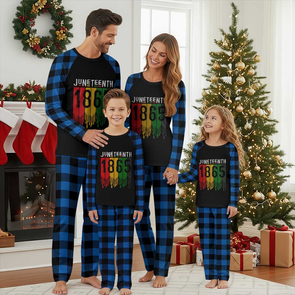 Juneteenth Freedom Pride Plaid Pajama Set African American Heritage Graphic TS12 Blue Plaid Print Your Wear