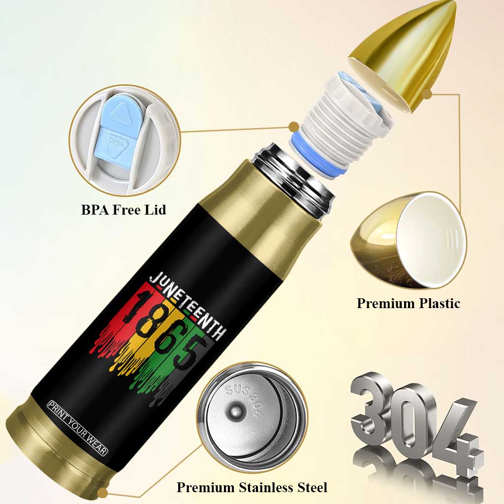 Juneteenth Freedom Pride Bullet Tumbler African American Heritage Graphic TS12 Print Your Wear