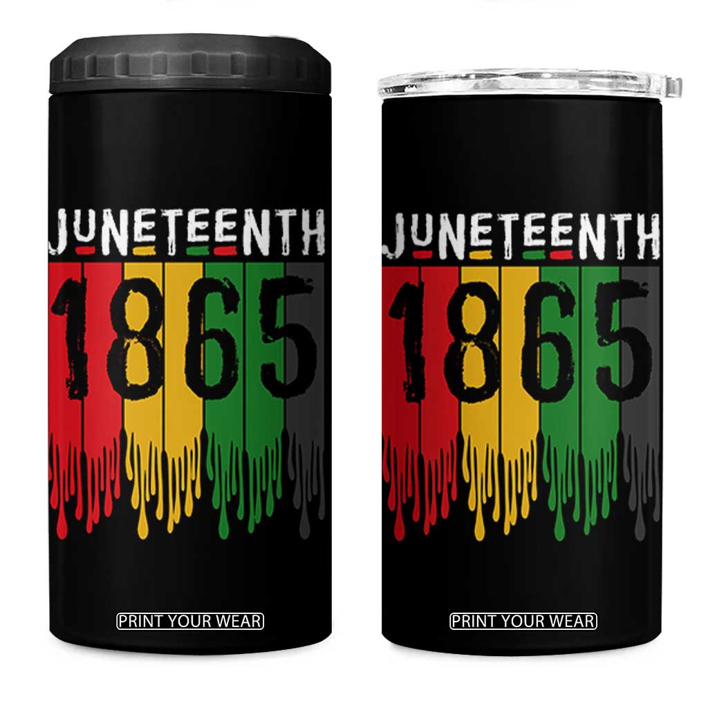 Juneteenth Freedom Pride 4 in 1 Can Cooler Tumbler African American Heritage Graphic TS12 One Size: 16 oz Black Print Your Wear