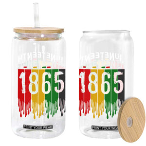 Juneteenth Freedom Pride Glass Can African American Heritage Graphic