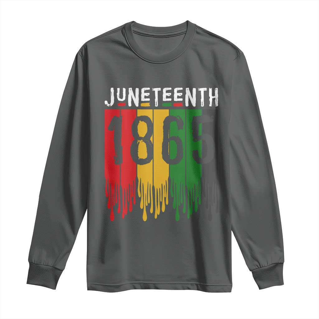 Juneteenth Freedom Pride Long Sleeve Shirt African American Heritage Graphic TS12 Dark Heather Print Your Wear