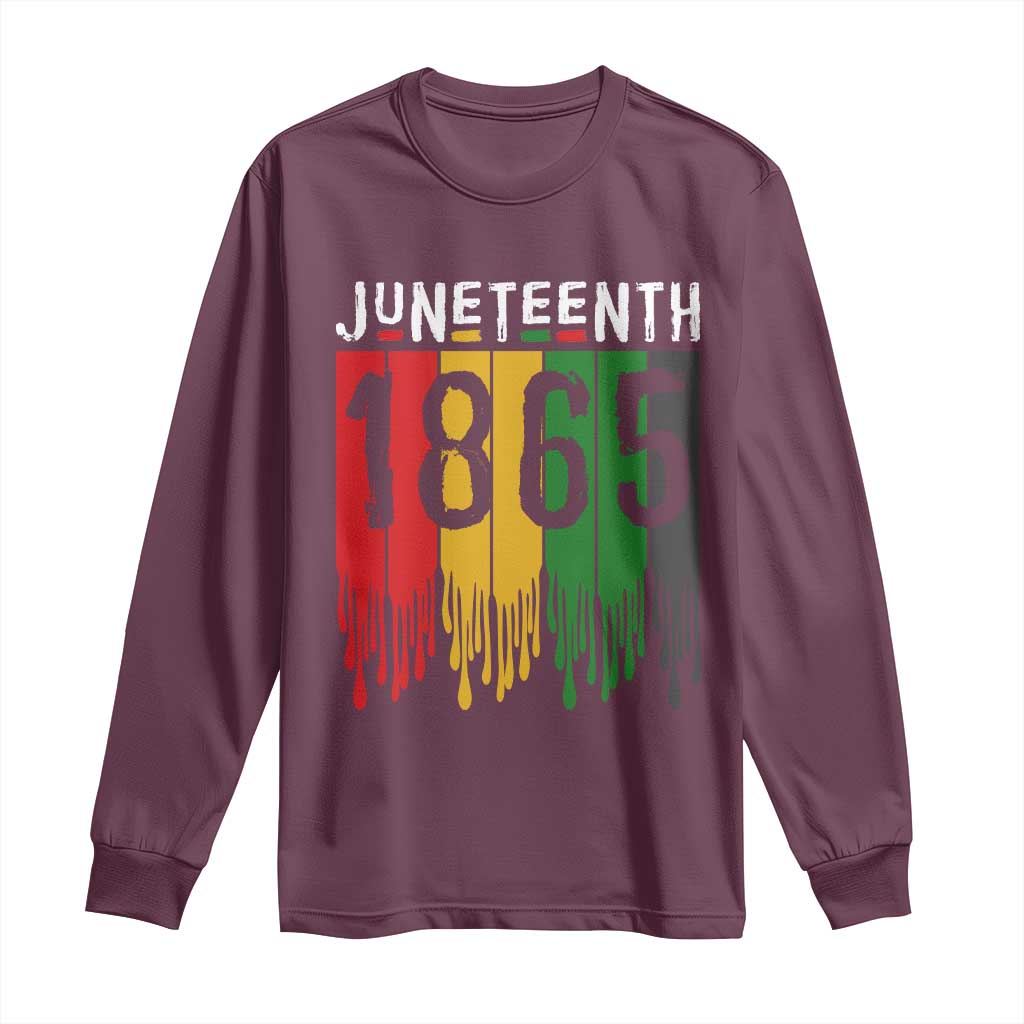 Juneteenth Freedom Pride Long Sleeve Shirt African American Heritage Graphic TS12 Maroon Print Your Wear
