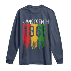 Juneteenth Freedom Pride Long Sleeve Shirt African American Heritage Graphic TS12 Navy Print Your Wear