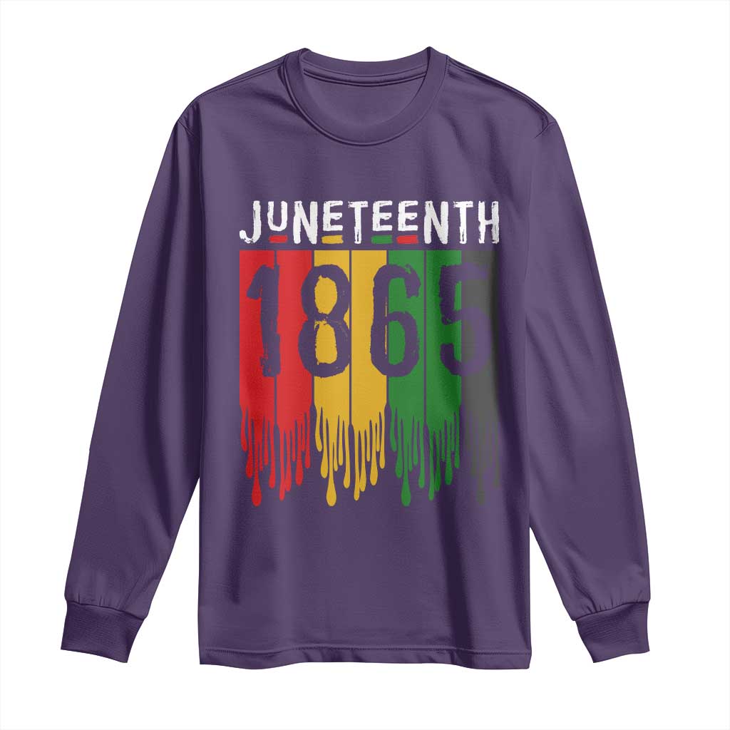 Juneteenth Freedom Pride Long Sleeve Shirt African American Heritage Graphic TS12 Purple Print Your Wear