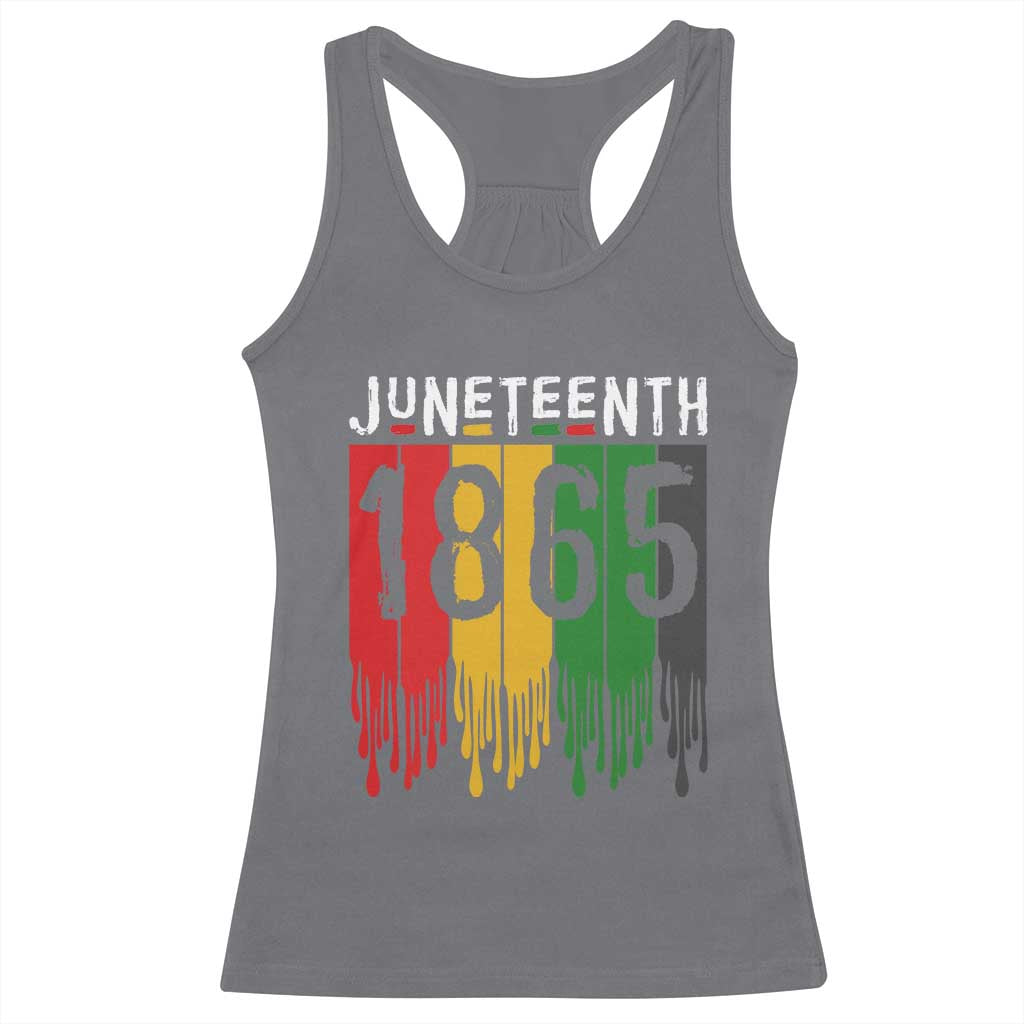 Juneteenth Freedom Pride Racerback Tank Top African American Heritage Graphic TS12 Charcoal Print Your Wear