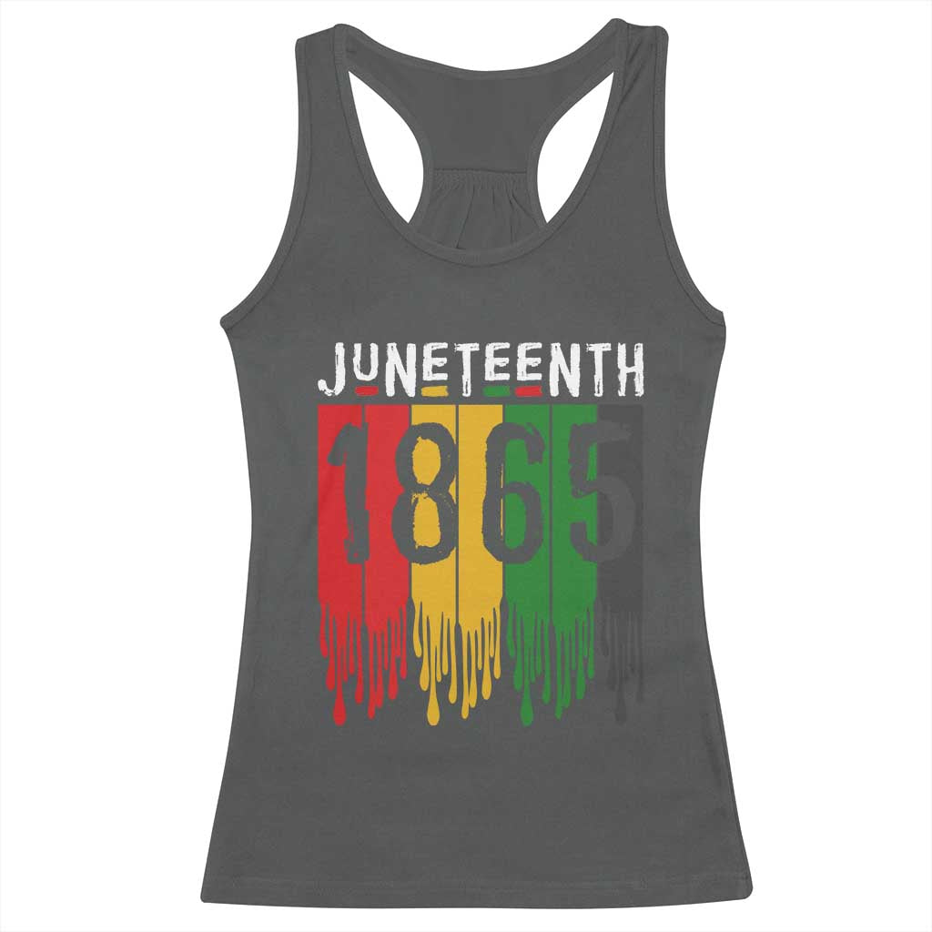 Juneteenth Freedom Pride Racerback Tank Top African American Heritage Graphic TS12 Dark Heather Print Your Wear